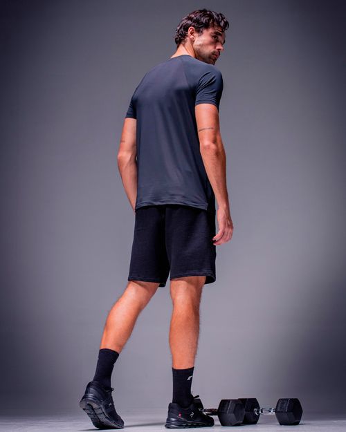 Camiseta Regular Deportiva,  Color NEGRO  Para Hombre