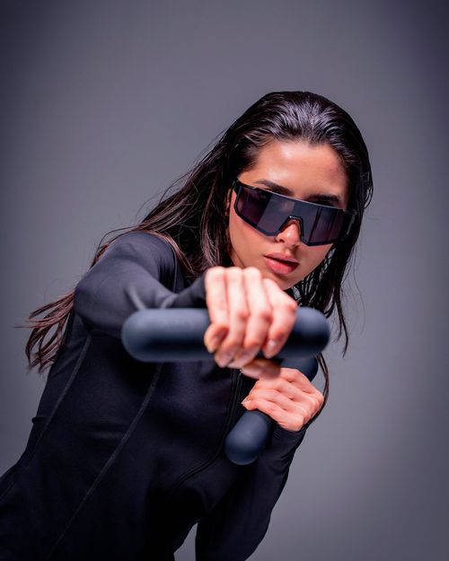 Chaqueta Ajustada Con Cuello Alto,  Color NEGRO  Para Mujer