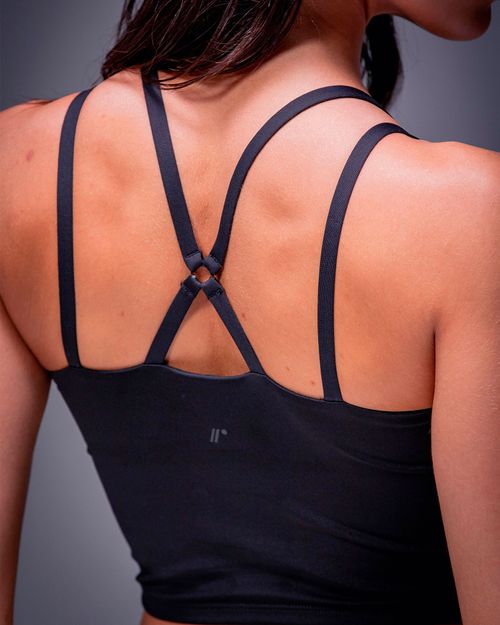 Crop Top Manga Larga Con Transparencia,  Color NEGRO  Para Mujer