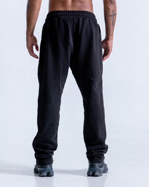 Jogger Bota Recta,  Color NEGRO  Para Hombre