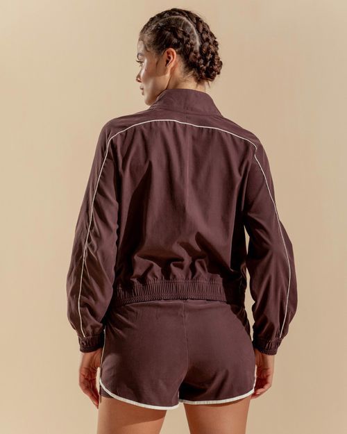 Chaqueta Con Detalles En Contraste,  Color CHOCOLATE  Para Mujer