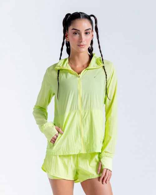 Chaqueta Brisa Rompeviento Ultra Liviana,  Color VERDE LIMA Para Mujer