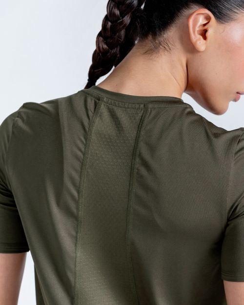 Camiseta Regular Manga Corta,  Color VERDE MUSGO  Para Mujer