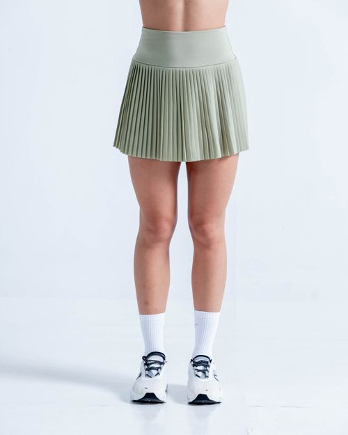 Falda Plisada Vital Con Biker Interno VERDE SALVIA Para Mujer